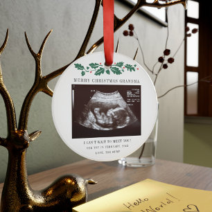 Snel kerstfeest oma Zwangerschap Ultrasound Foto Ornament