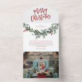 Snel kerstfeest op feestdag all in one uitnodiging (Binnen)