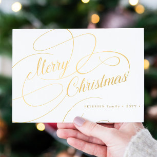 Snel kerstgouden script, eenvoudig elegant feestdagenkaart
