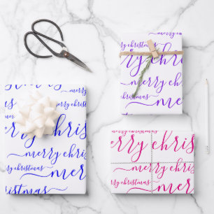 Snel kersthandgeschreven kalligrafie inpakpapier vel