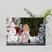 Snel kerstscript foto Silver Folie Feestdagenkaart (Staand Voorkant)