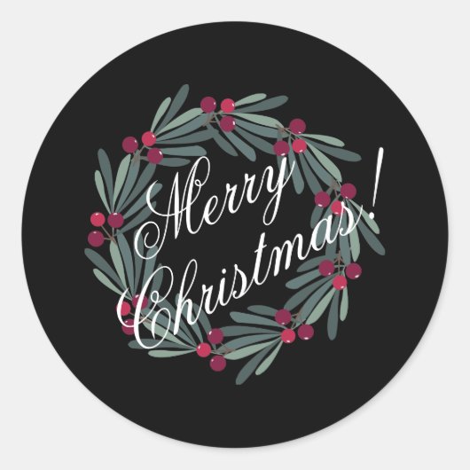 Snel kerstscript ronde sticker (Voorkant)