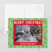 Snel kerstsnoepsuikerriet Xmas Holiday CUSTOM Briefkaart (Voorkant / Achterkant)
