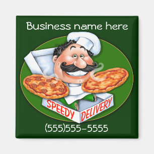 Snel leverende pizzachef magneet