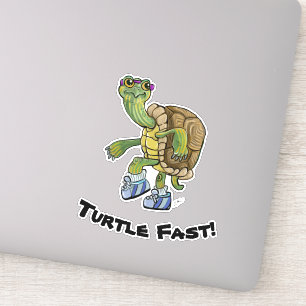 Snel lopende schildpad sticker