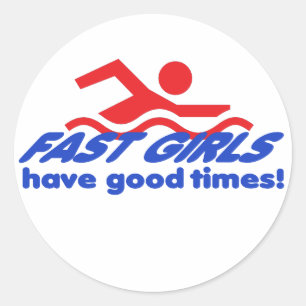 Snel meisje ronselaars ronde sticker