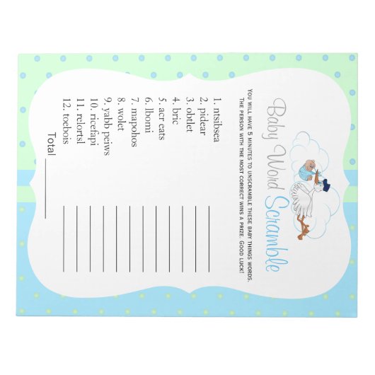 Snel met een kleine kleine babyjongen - Scramble Notitieblok (Voorkant)