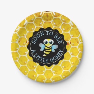 SNEL OM Baby shower Bumble Paper Borden TE WORDEN Papieren Bordje