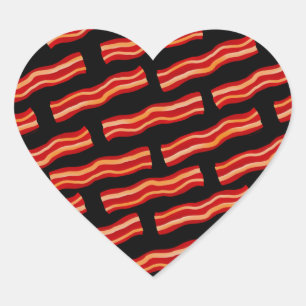 Snel patroon met Bacon Strips Hart Sticker