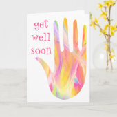 Snel RAINBOW HAND aanpassen! Kaart (Gele Bloem)