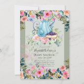 Snel tea Party Baby Shower-uitnodigingen (Voorkant)