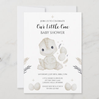 Snel Uitkomende Dinosaurus Baby Shower Uitnodiging