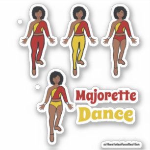 Snel veranderende danseresstickers rood geel sticker