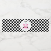 Snel & Vijf Roze Race Auto 5e Verjaardagsfeestje Waterfles Etiket (Enkel label)