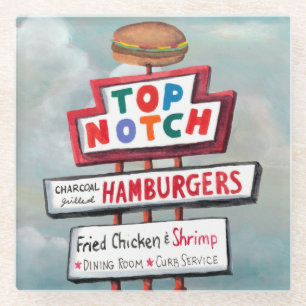 Snel voedsel glazen onderzetter