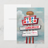 Snel voedsel tekenen briefkaart (Voorkant / Achterkant)