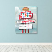 Snel voedsel tekenen canvas afdruk (Insitu (Houten vloer))