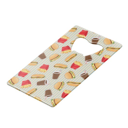 Snel voedselpatroon 2 kredietkaart flessenopener (Voorkant Gekanteld)