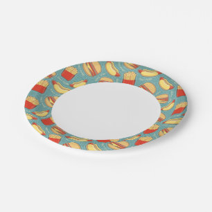 Snel voedselpatroon 3 papieren bordje