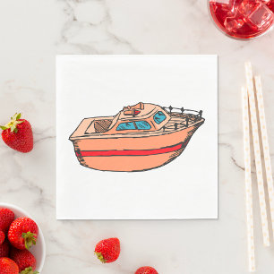 Snelboot Illustratie Pretentieloos Scheepsontwerp Servet