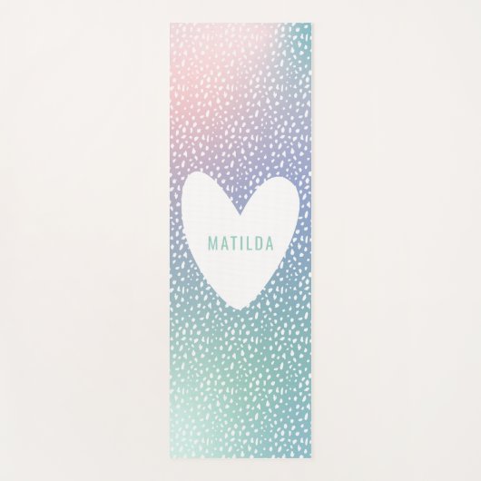 Snelgradiënt + vlek met hart gepersonaliseerd yogamat (Voorkant)