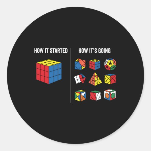 Snelheid Cubing Puzzel Cuber Cube Ronde Sticker (Voorkant)