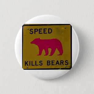 snelheid doodt beer ronde button 5,7 cm