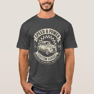 snelheid en kracht oldtimer t-shirt