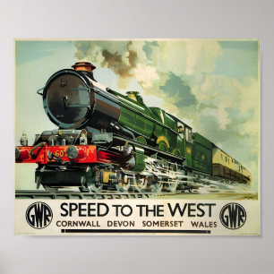 Snelheid naar het Westen - Grote Westerne Spoorweg Poster