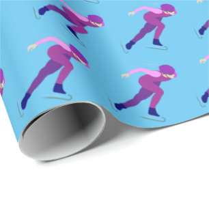 Snelheid schaatsen cadeaupapier