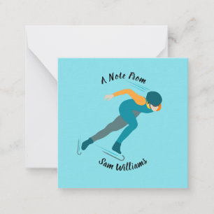 Snelheid schaatsen notitiekaartje