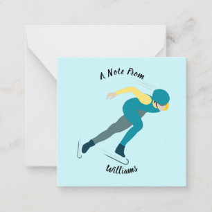 Snelheid schaatsen notitiekaartje