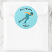 Snelheid schaatsen ronde sticker (Tas)