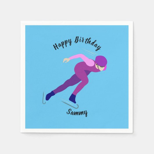 Snelheid schaatsen servet (Voorkant)