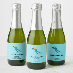 Snelheid schaatsen sparkling wijnetiket