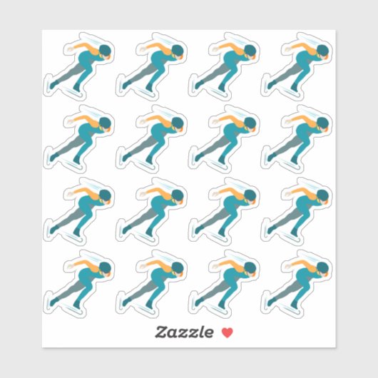 Snelheid schaatsen sticker (Vel)