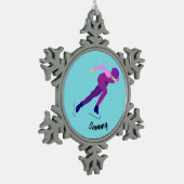 Snelheid schaatsen tin sneeuwvlok ornament (Links)