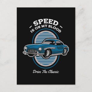 Snelheid Zit In Mijn Bloed Klassieke Autodesign Briefkaart