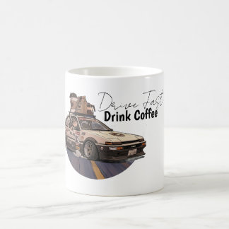 Snelheids- en koffie-autoliefhebber mok