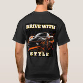 Snelheids Grafiek van een Racende Auto in Beweging T-shirt (Achterkant)