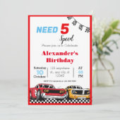 Snelheidsauto 5 nodig Rood Kaart (Staand voorkant)