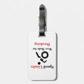 Snelheidsbegrenzingen voor het breken bagagelabel (Achterkant verticaal)