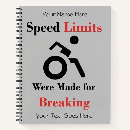 Snelheidsbegrenzingen voor het breken notitieboek (Voorkant)