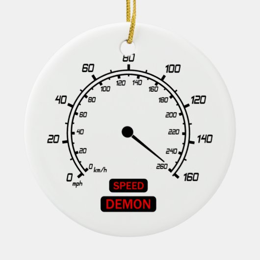 Snelheidsdemon Keramisch Ornament (Voorkant)