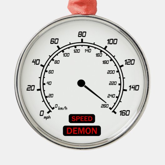 Snelheidsdemon Metalen Ornament (Voorkant)