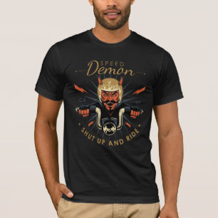 Snelheidsdemon-motorfietsen Zwijg en Ride T-shirt