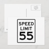 Snelheidslimiet 55 MPH-teken Briefkaart (Voorkant / Achterkant)