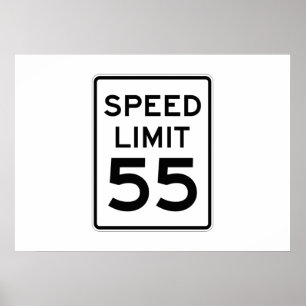 Snelheidslimiet 55 MPH-teken Poster