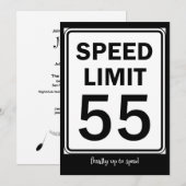 Snelheidslimiet 55 teken verjaardagsfeest kaart (Voorkant / Achterkant)