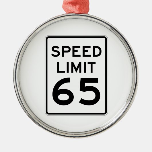 Snelheidslimiet 65 MPH-teken Metalen Ornament (Voorkant)